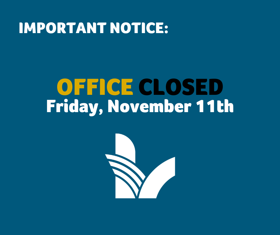 Graphic announcing office closure on Remembrance Day.