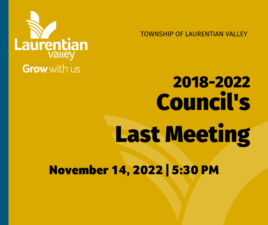 Graphic announcing Council's last meeting.
