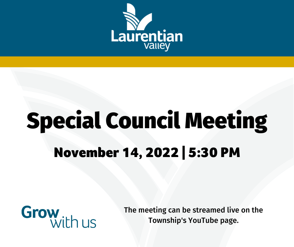 Graphic with information about the Special Council Meeting on November 14.