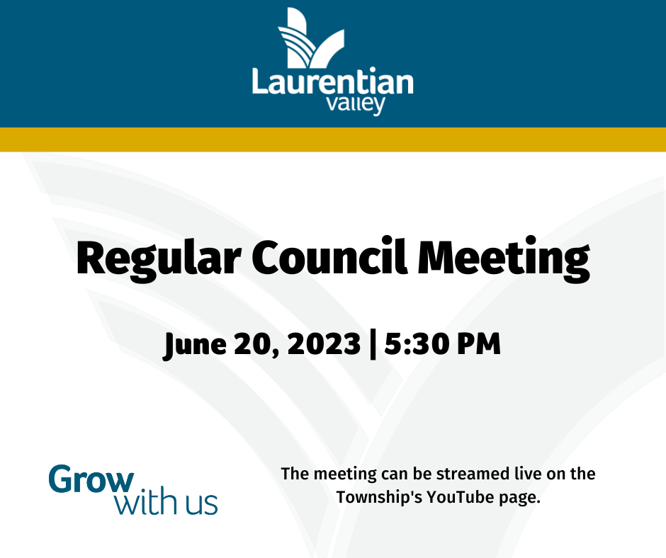 Graphic with regular council meeting information.